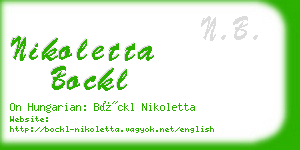 nikoletta bockl business card